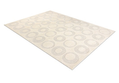 RugsX Dune 2552 Cream Carpet  Peacock PatternStructural 160X220 Cm from B&Q