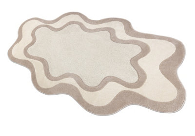 RugsX Dune 8086 Shape Cream Beige Carpet  AbstractionStructuralIrregular  133X190 Cm from B&Q