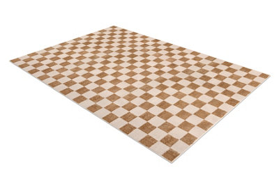 RugsX Carpet Aura Eb112 BeigeChessboardStructuralModern 80X150 Cm from B&Q