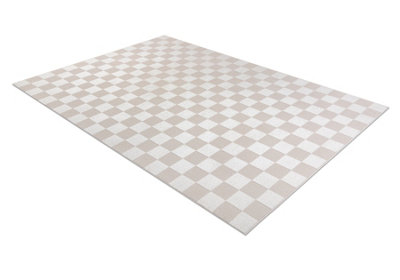 RugsX Carpet Aura Eb112 CreamChessboardStructuralModern 80X150 Cm from B&Q