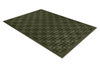 RugsX Carpet Aura J2556A GreenGeometricStructuralModern 80X150 Cm from B&Q