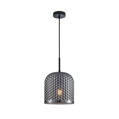 Luminosa Lighting Luminosa Renti Dome Pendant Ceiling Light Black from B&Q