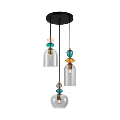Luminosa Lighting Luminosa Busco Cluster Pendant Ceiling Light GoldBlack With Smoked Shade 3Xe27 from B&Q