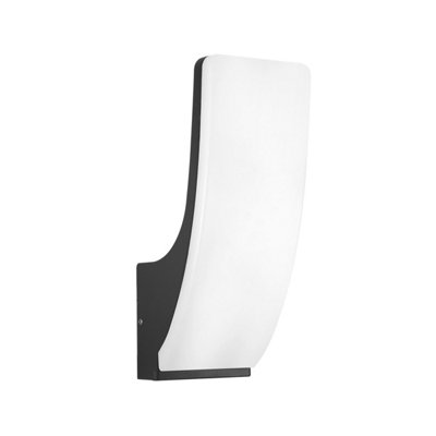 Luminosa Lighting Luminosa Natan Outdoor Flush Wall Lamp Black 3000K Warm White Ip54 from B&Q