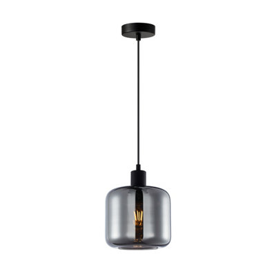 Luminosa Lighting Luminosa Maluna Dome Pendant Ceiling Light BlackSmoked from B&Q