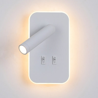 B&Q -  Luminosa Doria Reading Wall Light White 3000K Warm White 2Xled