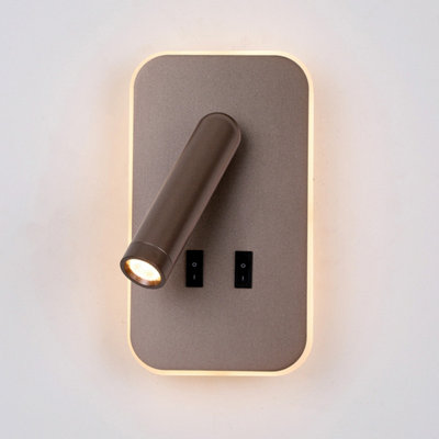 Luminosa Lighting Luminosa Doria Reading Wall Light Coffee 3000K Warm White 2Xled from B&Q