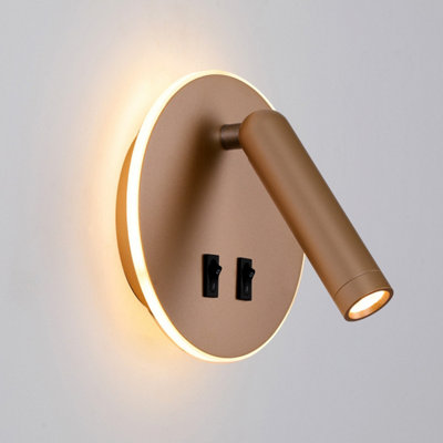 Luminosa Lighting Luminosa Furla Reading Wall Light Gold 3000K Warm White 2Xled from B&Q