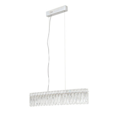Luminosa Lighting Luminosa Nosta Bar Pendant Ceiling Light Chrome 3000K Warm White from B&Q