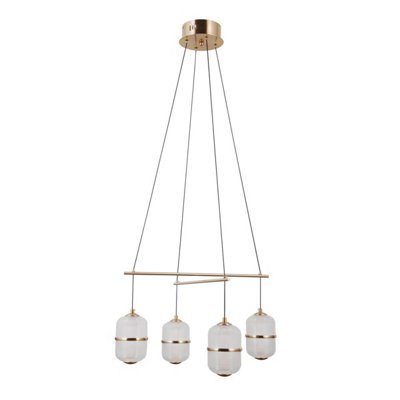 B&Q -  Luminosa Alani Multi Arm Pendant Ceiling Light Gold 3000K Warm White 4Xled