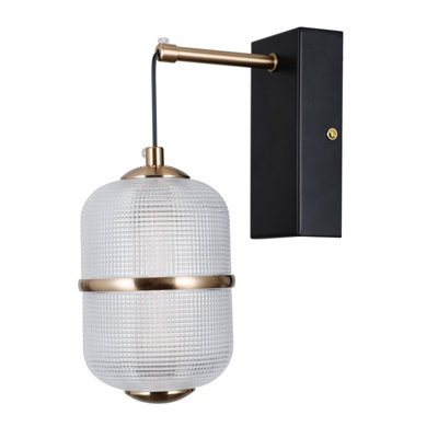Luminosa Lighting Luminosa Alani Wall Lamp Matt BlackGold 3000K Warm White from B&Q