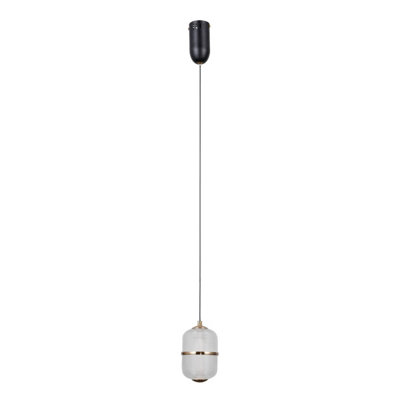 B&Q -  Luminosa Alani Slim Pendant Ceiling Light Matt BlackGold 3000K Warm White
