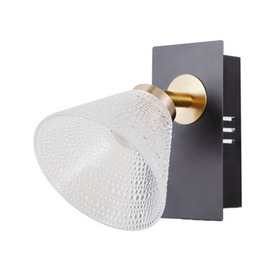 Luminosa Lighting Luminosa Orella Single Spotlight Matt BlackGold 3000K Warm White from B&Q