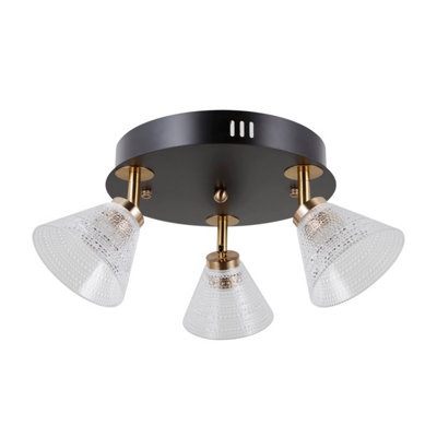Luminosa Lighting Luminosa Orella Ceiling Spotlight Clusters Matt BlackGold 3000K Warm White 3Xled from B&Q