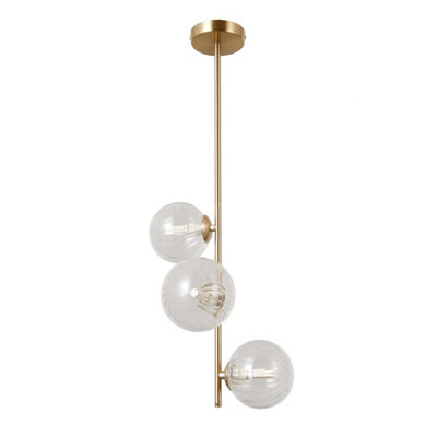 Luminosa Lighting Luminosa Toledo Globe Pendant Ceiling Light Gold 3Xg9 from B&Q