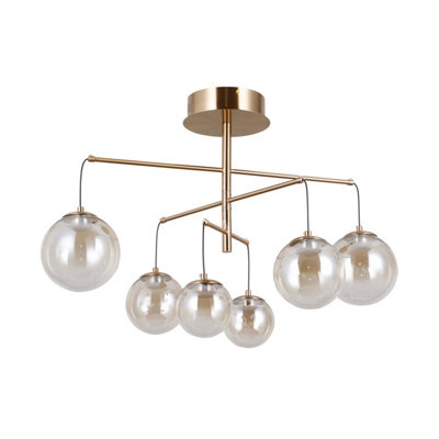 Luminosa Lighting Luminosa Velada Globe Ceiling Light Gold 3000K Warm White 6Xled from B&Q