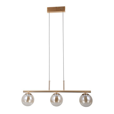 B&Q -  Luminosa Velada Bar Pendant Ceiling Light Gold 3000K Warm White 3Xled
