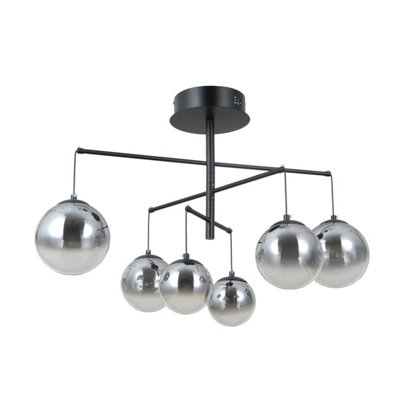 Luminosa Lighting Luminosa Velada Globe Ceiling Light Matt Black 3000K Warm White 6Xled from B&Q