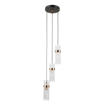 Luminosa Lighting Luminosa Taraso Cluster Pendant Ceiling Light Matt BlackGold 3Xe14 from B&Q