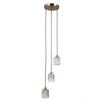 Luminosa Lighting Luminosa Torno Cluster Pendant Ceiling Light Gold 3Xe14 from B&Q