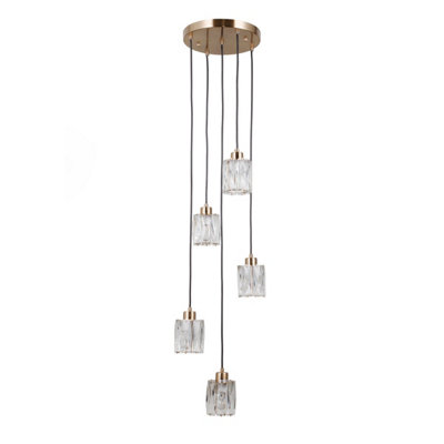 Luminosa Lighting Luminosa Torno Cluster Pendant Ceiling Light Gold 5Xe14 from B&Q