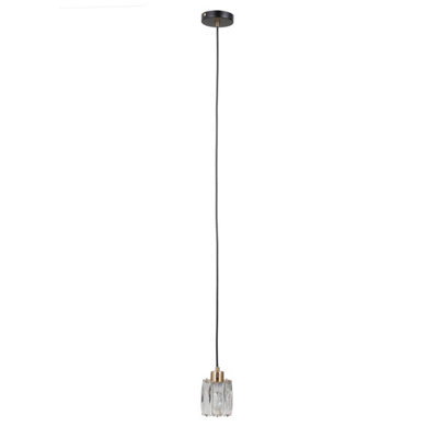 Luminosa Lighting Luminosa Torno Slim Pendant Ceiling Light Matt BlackGold from B&Q