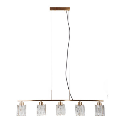 Luminosa Lighting Luminosa Simona Bar Pendant Ceiling Light Gold 5Xe14 from B&Q