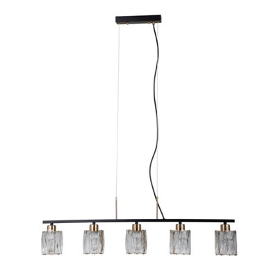 Luminosa Lighting Luminosa Simona Bar Pendant Ceiling Light Matt BlackChrome 5Xe14 from B&Q