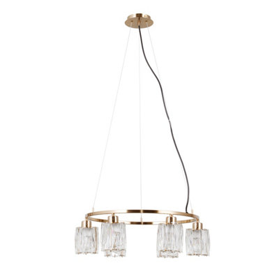 Luminosa Lighting Luminosa Simona Multi Arm Pendant Ceiling Light Gold 6Xe14 from B&Q