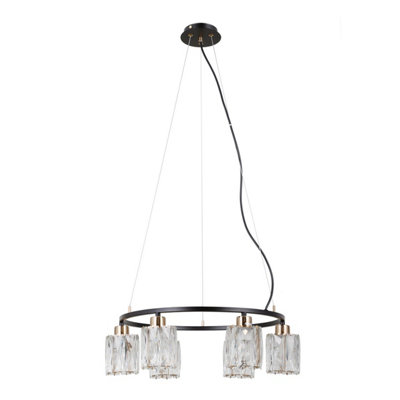 Luminosa Lighting Luminosa Simona Multi Arm Pendant Ceiling Light Matt BlackChrome 6Xe14 from B&Q