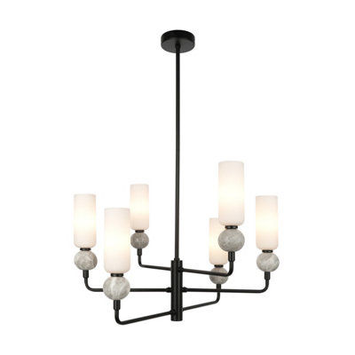 Luminosa Lighting Luminosa Santos Multi Arm Pendant Ceiling Light Matt Black from B&Q