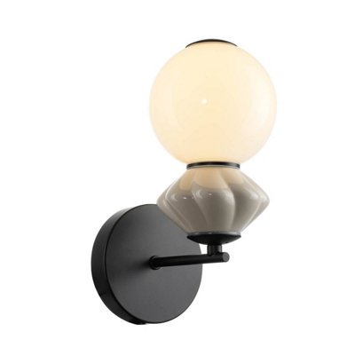 Luminosa Lighting Luminosa Balos I Globe Wall Lights Matt Black 3000K Warm White