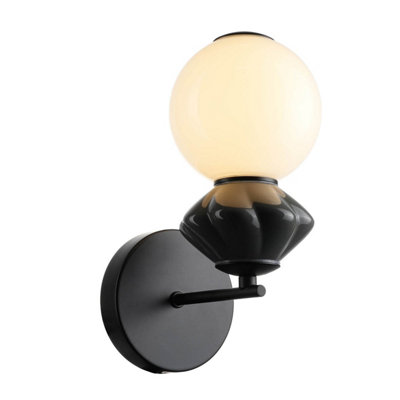 Luminosa Lighting Luminosa Balos Ii Globe Wall Lights Matt Black 3000K Warm White