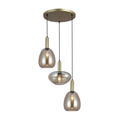 Luminosa Lighting Luminosa Gater Cluster Pendant Ceiling Light Gold 3Xe27 from B&Q