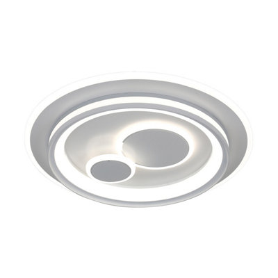Luminosa Lighting Luminosa Parco Round Led Semi Flush Ceiling Light White 3000/4000/6500K LightRemote ControlDimmable. from B&Q