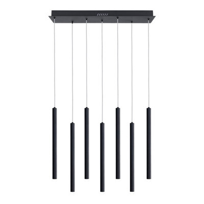 Luminosa Lighting Luminosa Valdes Bar Pendant Ceiling Light Black 3000/4000/6000K 7Xled from B&Q