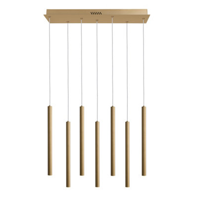 Luminosa Lighting Luminosa Valdes Bar Pendant Ceiling Light Gold 3000/4000/6000K 7Xled from B&Q