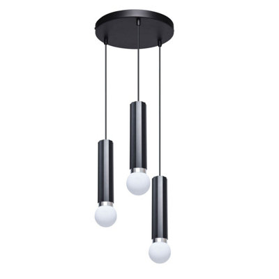 Luminosa Lighting Luminosa Macera Cluster Pendant Ceiling Light Sand Black 3Xe27 from B&Q