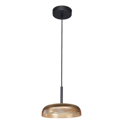 Luminosa Lighting Luminosa Colle Dome Pendant Ceiling Light YellowBlack 3000K Warm White from B&Q