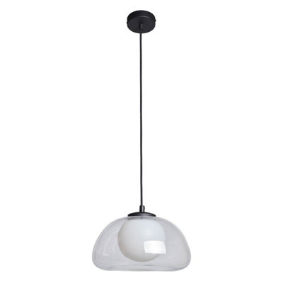 Luminosa Lighting Luminosa Ainale Dome Pendant Ceiling Light Black from B&Q