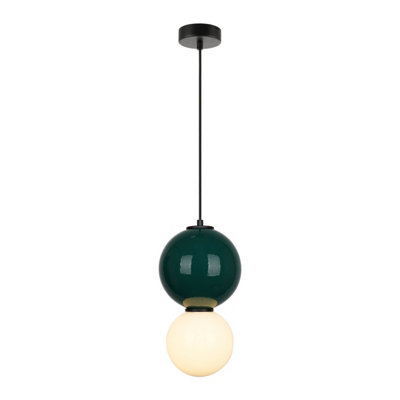 Luminosa Lighting Luminosa Pieve Slim Pendant Ceiling Light GreenMatt White 3000K Warm White from B&Q