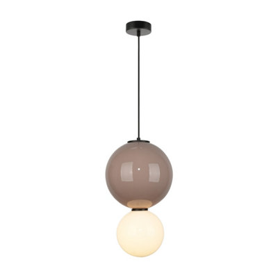 Luminosa Lighting Luminosa Pieve Globe Pendant Ceiling Light BrownBeigeMatt White 3000K Warm White from B&Q