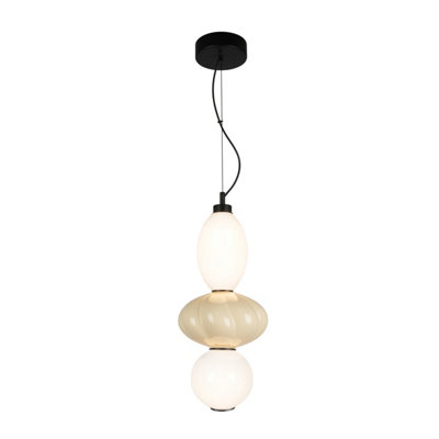 Luminosa Lighting Luminosa Tordi Pendant Ceiling Light BeigeMatt White 3000K from B&Q