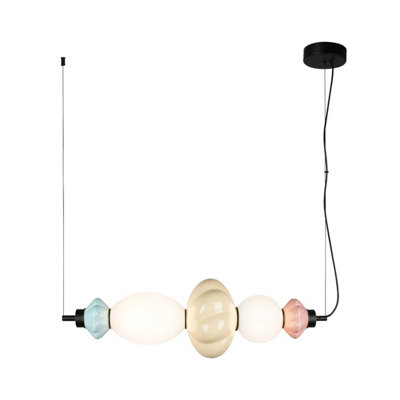 Luminosa Lighting Luminosa Tordi Bar Pendant Ceiling Light BeigeBluePinkMatt White 3000K Warm White from B&Q