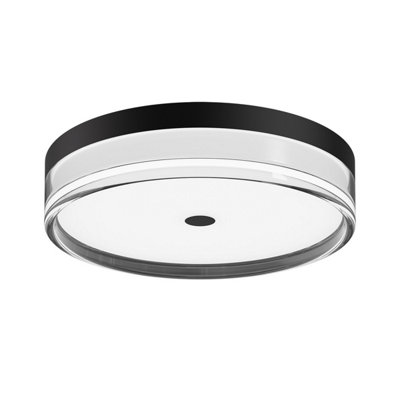 Luminosa Lighting Luminosa Molino 40Cm Flush Ceiling Light Black 3000/4000/6000K from B&Q