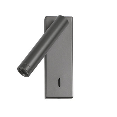 B&Q -  Luminosa Cali Reading Wall Light Grey 3000K Warm White