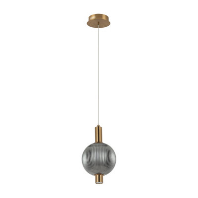 Luminosa Lighting Luminosa Lenti Slim Pendant Ceiling Light Brass 3000K Warm White 1Xled from B&Q