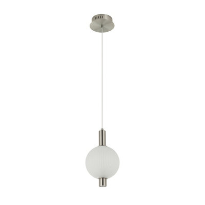 Luminosa Lighting Luminosa Lenti Slim Pendant Ceiling Light Nickel 3000K Warm White from B&Q