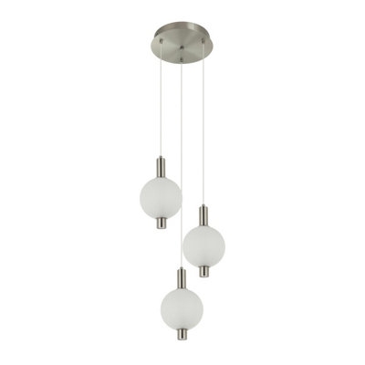 Luminosa Lighting Luminosa Lenti Cluster Pendant Ceiling Light Nickel 3000K Warm White from B&Q
