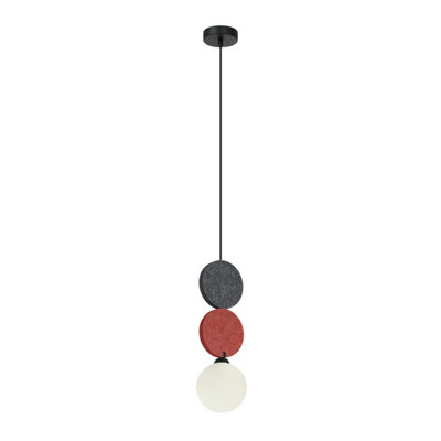 Luminosa Lighting Luminosa Andrea 37Cm Slim Pendant Ceiling Light BlackGreyRed from B&Q